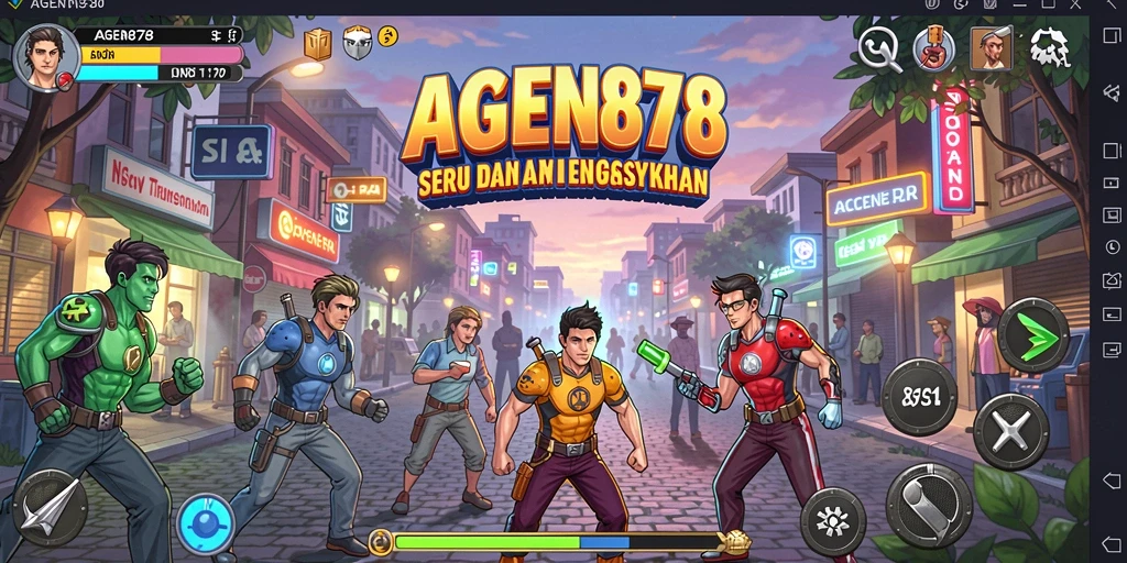 Tampilan gameplay seru dari AGEN878 yang penuh warna.