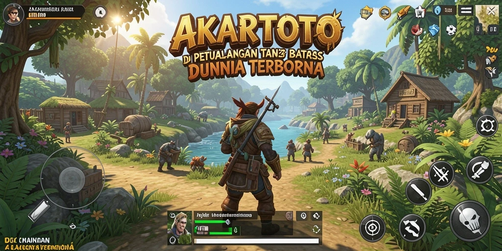 Screenshot gameplay AKARTOTO menunjukan petualangan eksplorasi yang seru.
