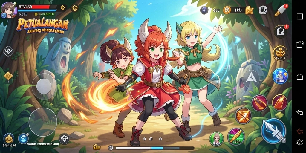 Screenshot menampilkan aksi seru dalam gameplay Anime BTV168.