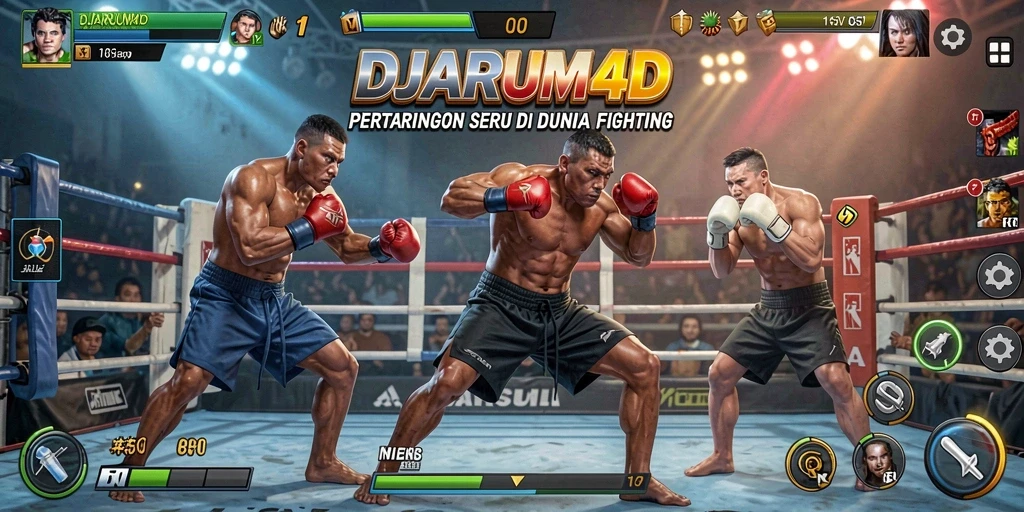 Tangkapan layar dari gameplay seru DJARUM4D dengan karakter bertarung.