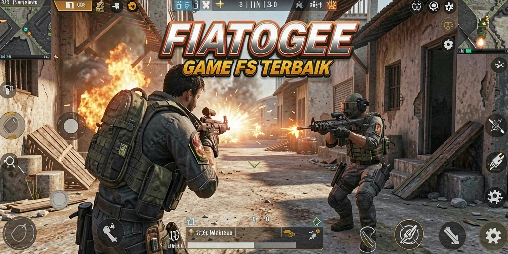 Tangkapan layar <strong>FIATOGEL</strong> menampilkan aksi seru dalam gameplay FPS.