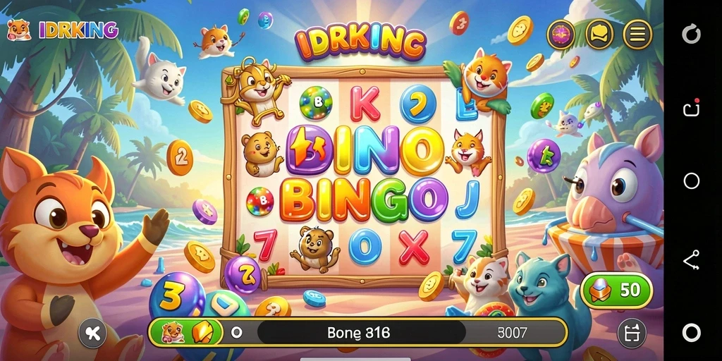 Screenshot gameplay IDRKING menampilkan serunya bermain Bingo.