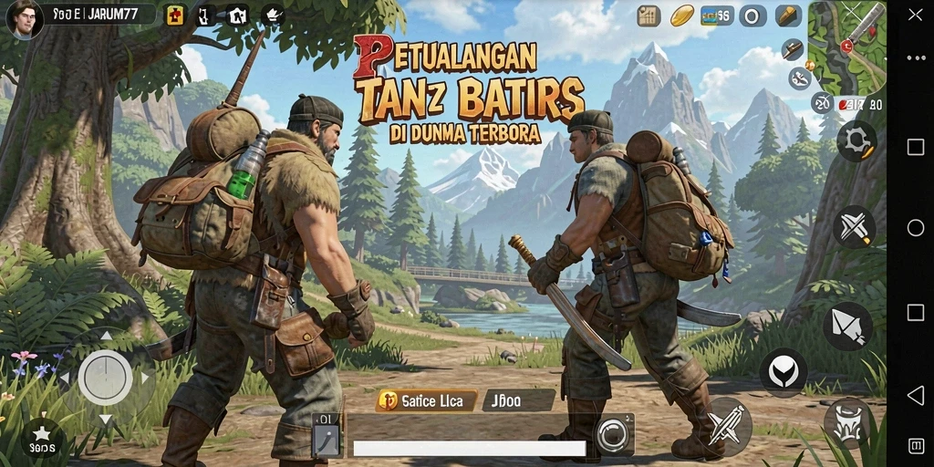 Screenshot utama JARUM77 menampilkan petualangan seru dalam dunia terbuka.