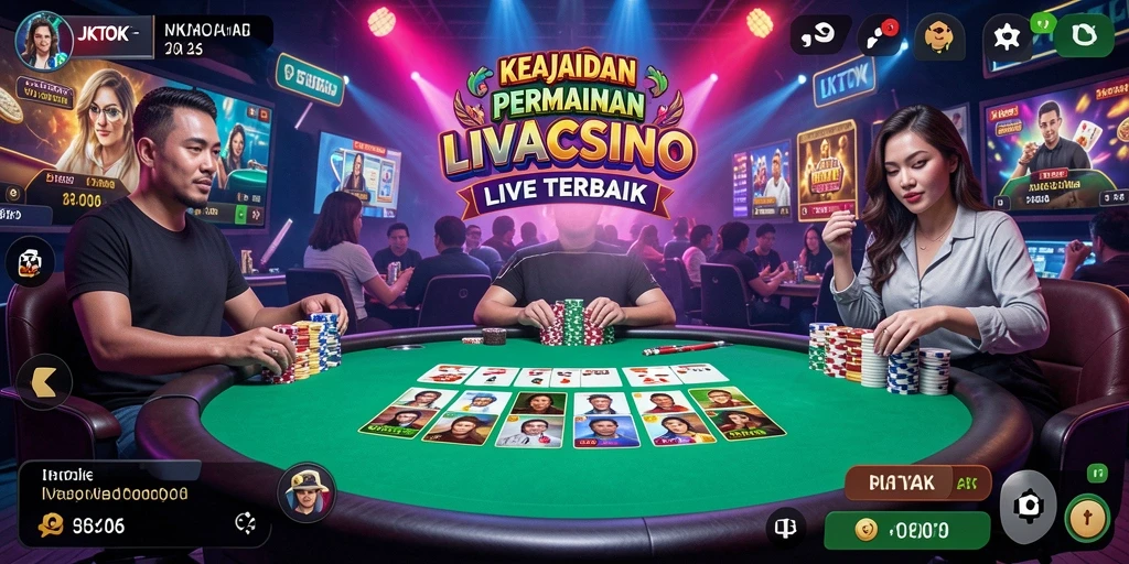 Tampilan utama gameplay JKTOK dengan dealer live yang menarik.