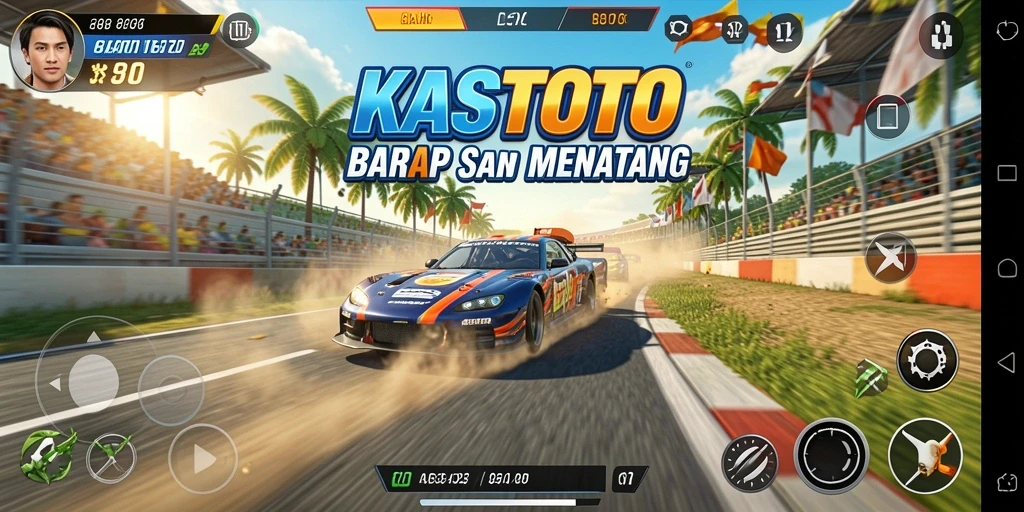 Gameplay balapan seru di KASTOTO dengan kendaraan berbeda.