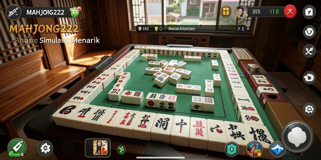 Tampilan gameplay seru dan menantang dalam MAHJONG222.