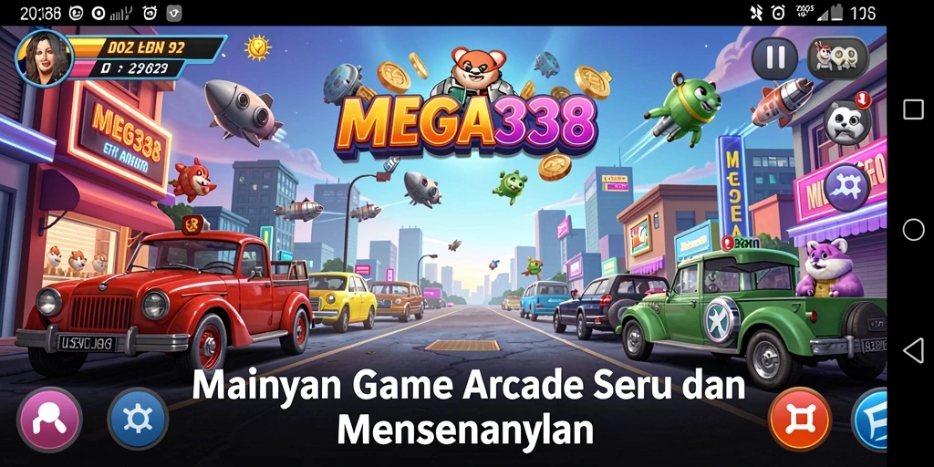 Tampilan gameplay mengasyikkan dari MEGA338 dengan karakter unik.
