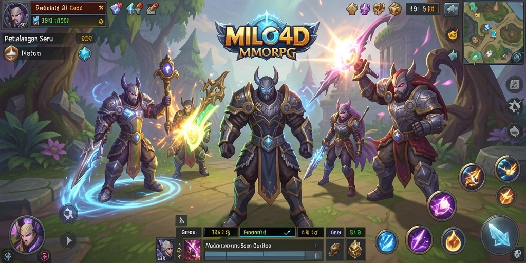 Tampilan gameplay seru di dunia fantasi MILO4D yang menakjubkan.