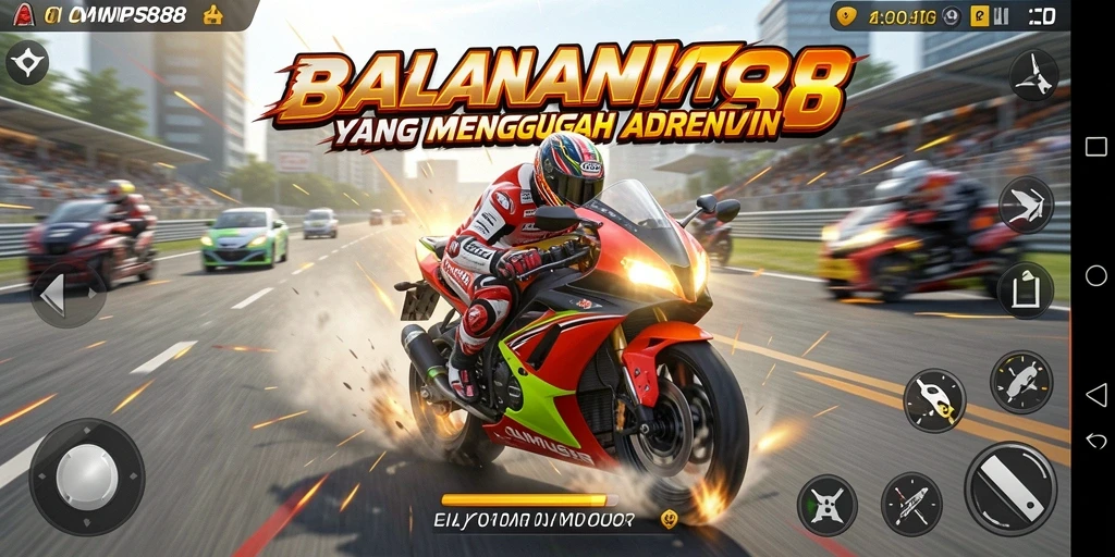 Tampak aksi balapan motor yang cepat dan intens.