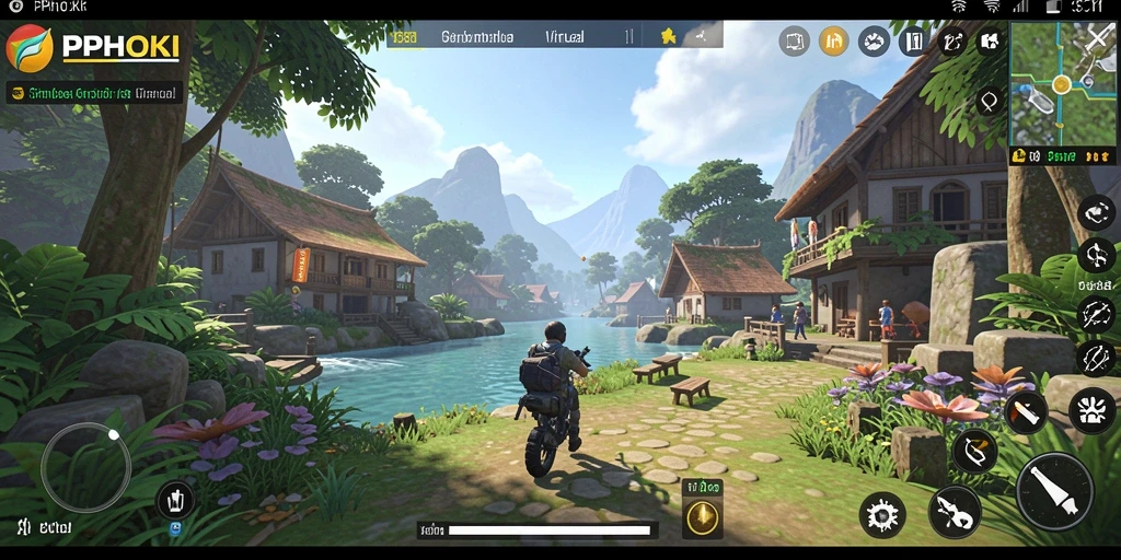 Screenshot gameplay PPHOKI menampilkan dunia virtual yang luas dan interaktif.