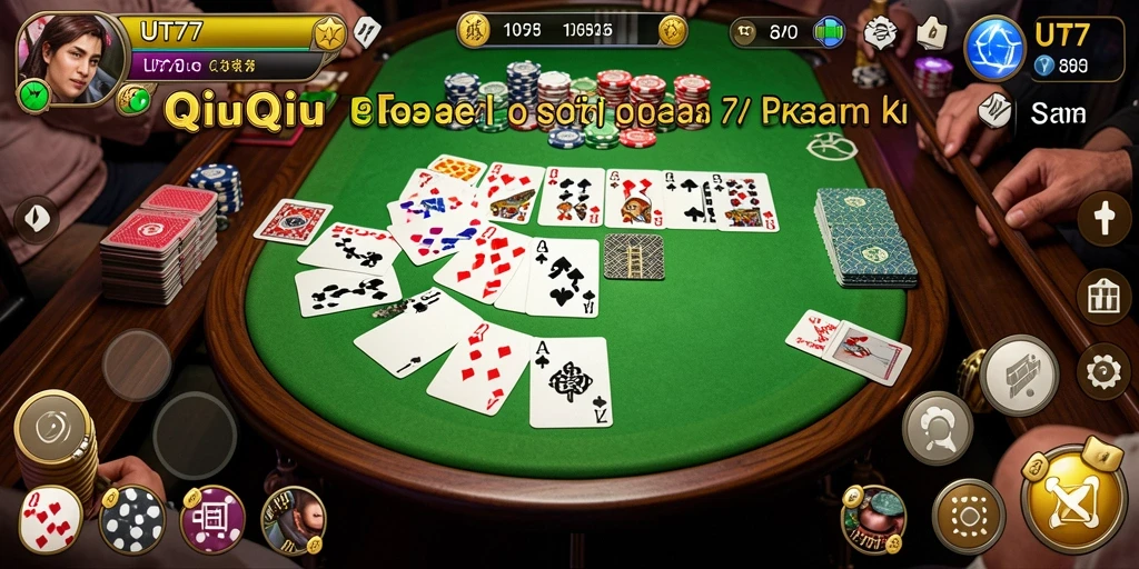 Screenshot UT77 menampilkan serunya permainan QiuQiu.