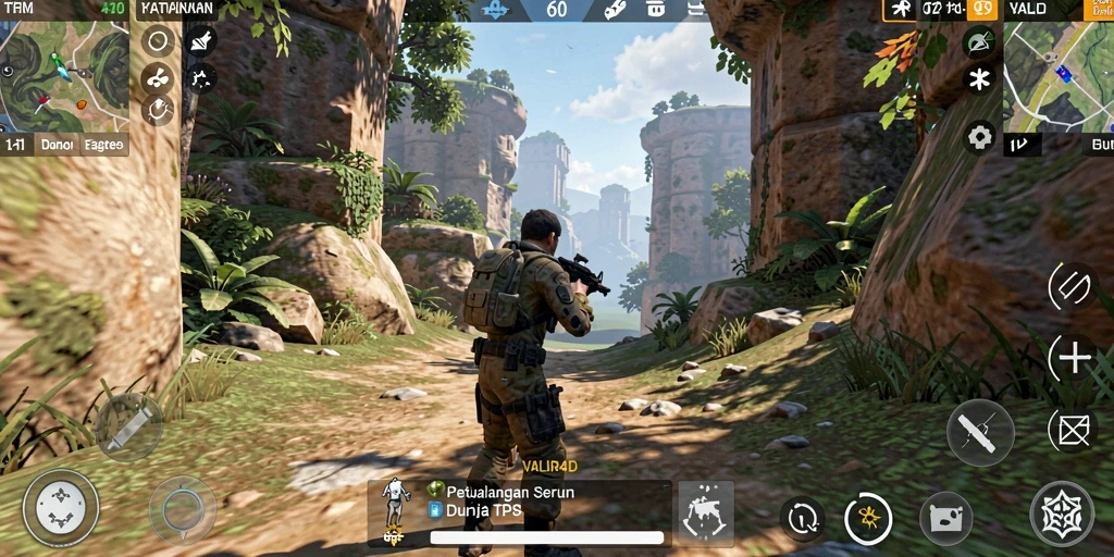 Tampilan mendebarkan dari gameplay <strong>VALIR4D</strong> dengan aksi TPS yang intens.