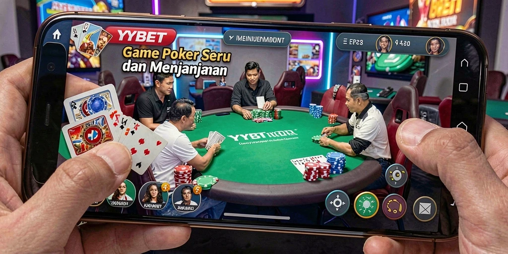 Tampilan gameplay Poker yang mendebarkan dan interaktif.
